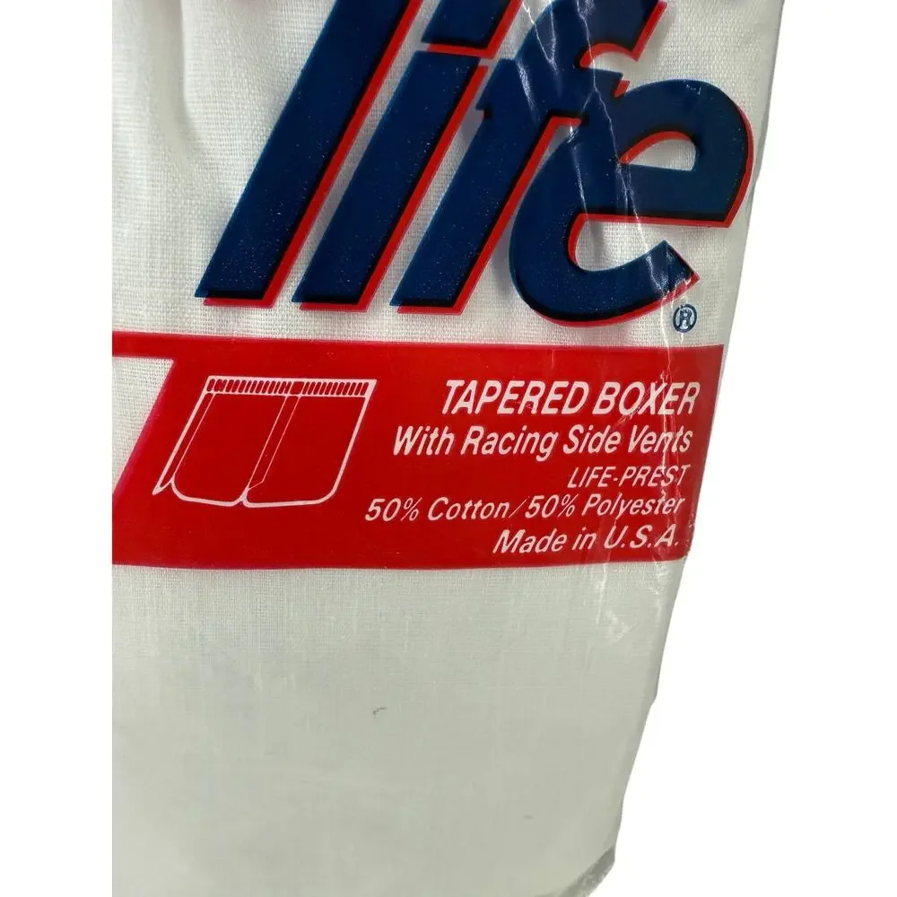 Vintage Jockey Life White Tapered Boxers 1985 Size 36 New In Sealed Package